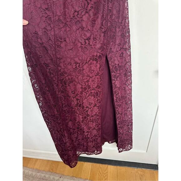 NWT Anthropologie BHLDN Emma Sweetheart Lace Gown in Dark Berry, Size 12 - Picture 13 of 16